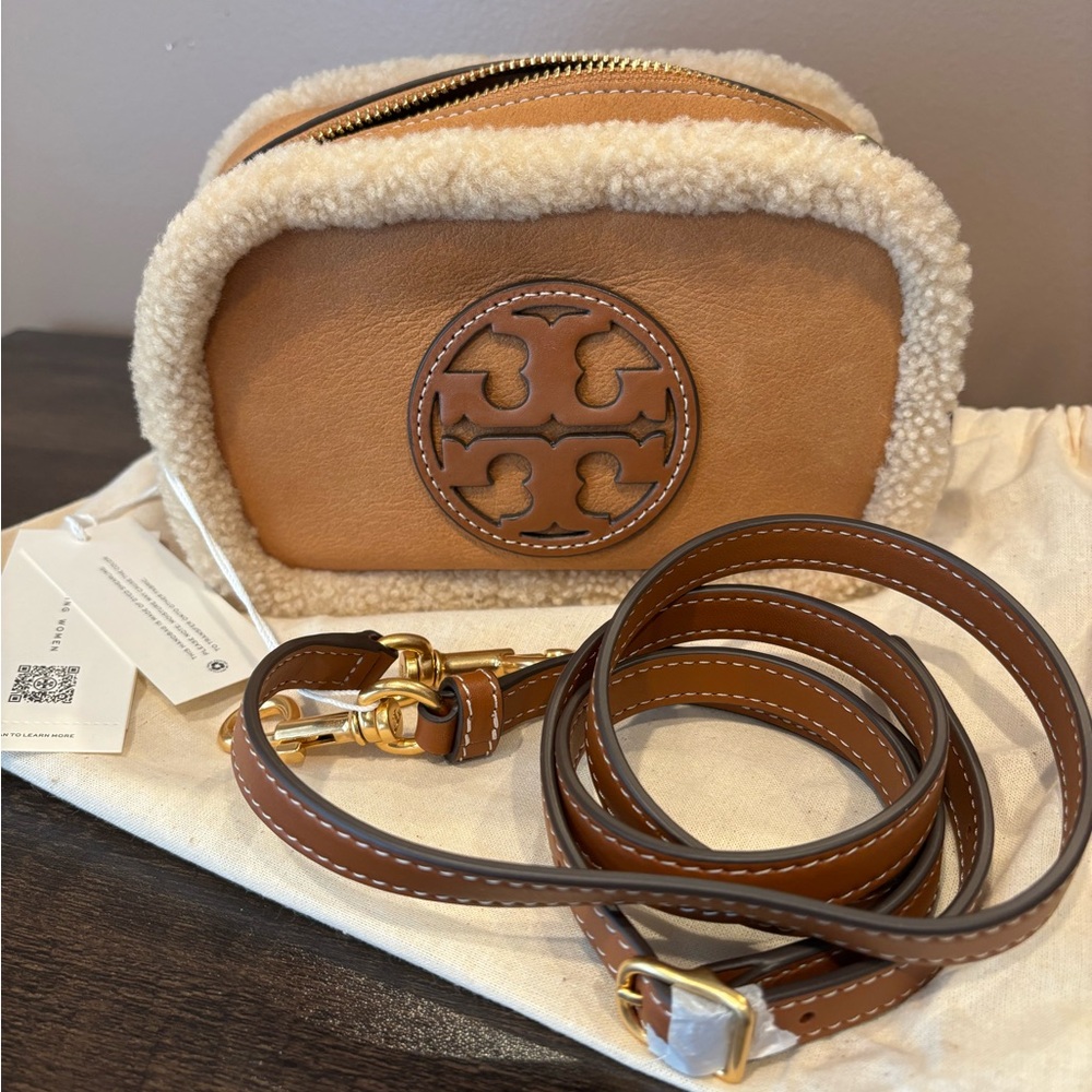Tory Burch Miller Shearling Crossbody Bag